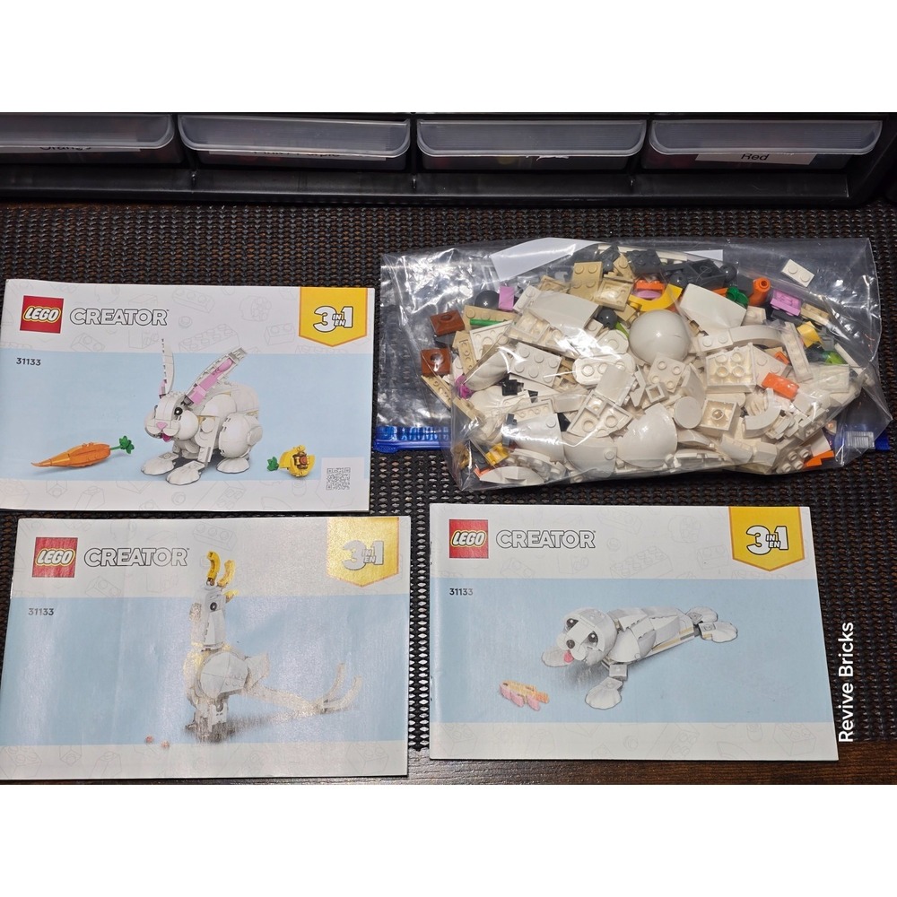 LEGO CREATOR: White Rabbit 31133 3 in 1 100% Complete With Manuals Great Cond